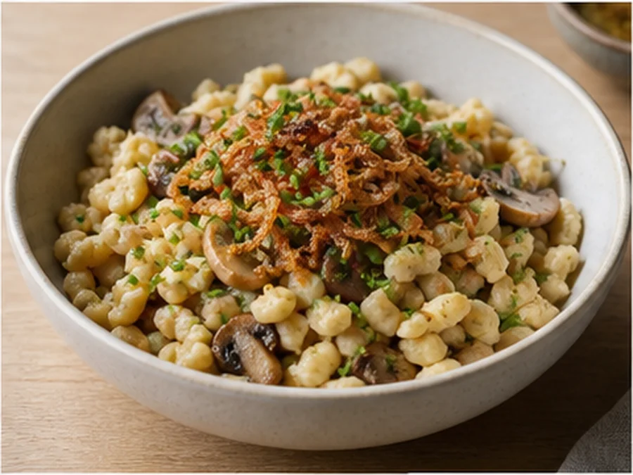 Spreewald Mushroom Spätzle at Bontado Berlin Kitchen