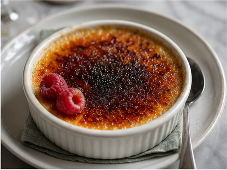 Crème Brûlée at Maison Lumière Bistro