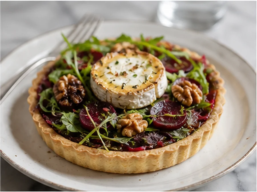 Warm Goat Cheese Tart at Maison Lumière Bistro