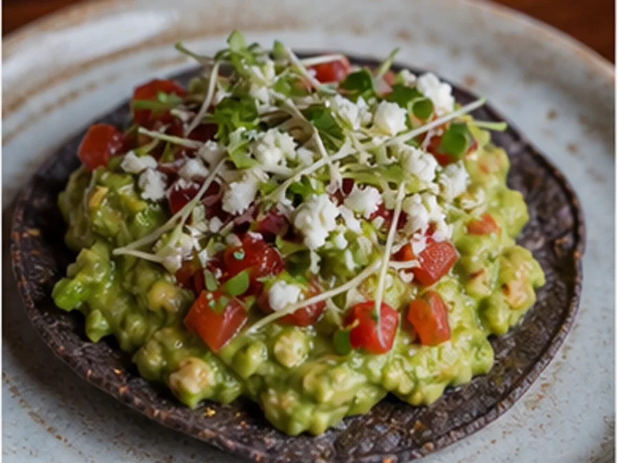 Guacamole Tostada at Luna Roja Cocina