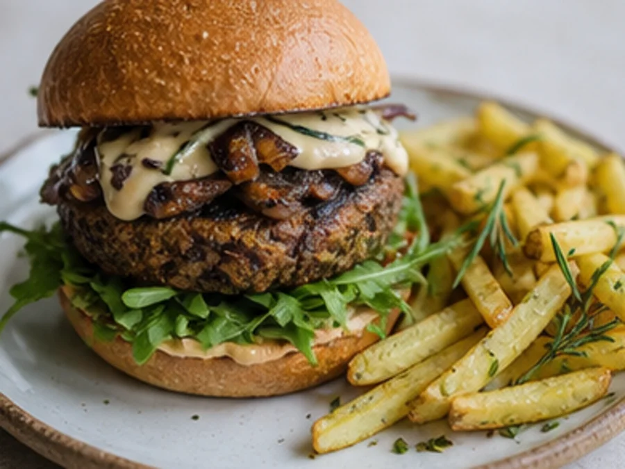Truffle Mushroom Burger at Green Fork