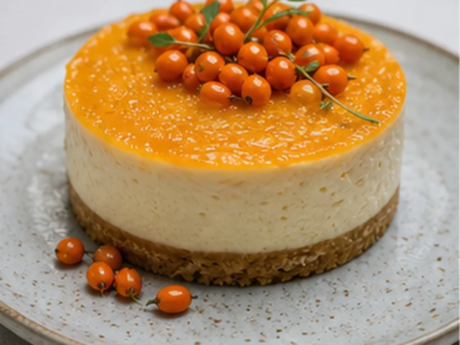 Sea Buckthorn Cheesecake at Dock 11 Fish House