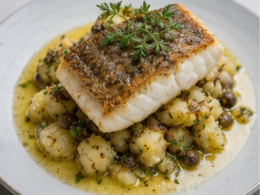 Pan-Seared Cod at Dock 11 Fish House